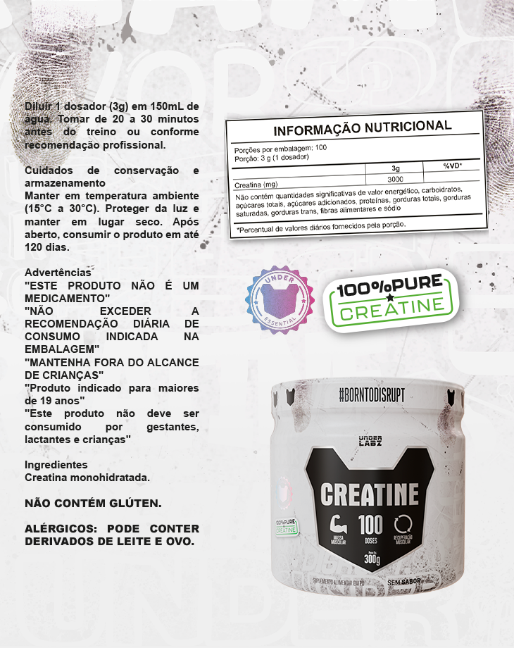 CREATINE 100% PURE BORNTODISRUPT